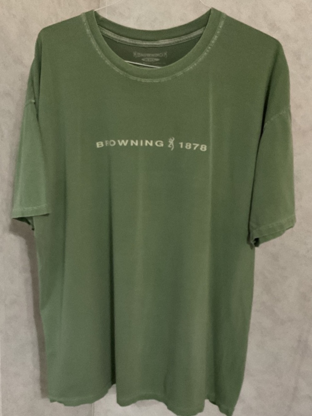 Browning Distressed Olive Green Logo Short Sleeve Tee